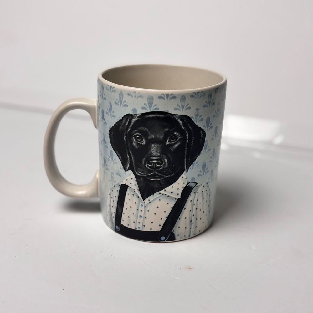 Black Labrador Mug Primitives by Kathy Ceramic 18 Oz Black Lab GIft Dog Mom‎ Dad